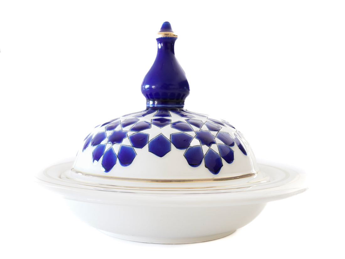 Cobalt &amp; Gold Mosaic Tajine