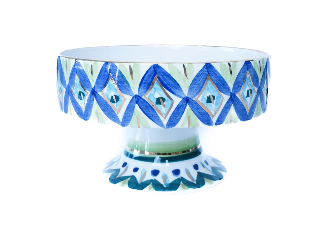 My gold &amp; blue cake stand